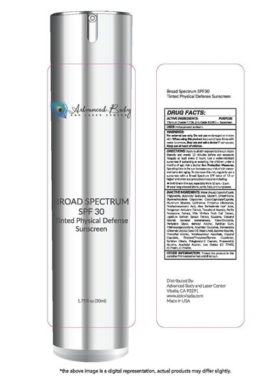 Advanced Body And Laser Center Broad Spectrum Spf 30 Tinted Mineral Defense Sunscreen 1.75 Fl Oz (50ml) (81728 0650 3)